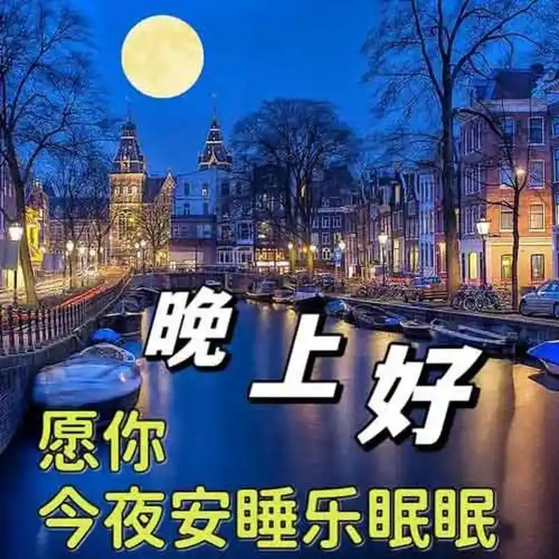 晚上好图片大全带字,愿你晚安好梦!