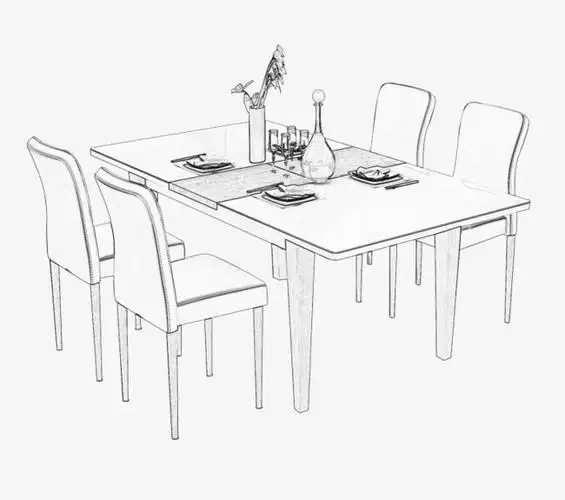 手绘餐桌椅