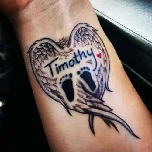 天使翅膀纹身图案 10款带翅膀的天使黑灰纹身图案