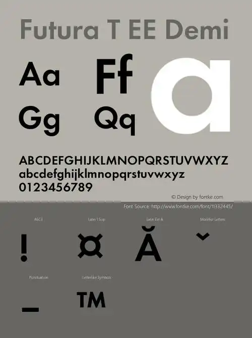 futura t ee demi version 001.004图片样张-字体样张-字客网
