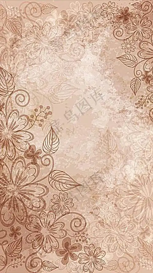 咖啡色花纹底纹复古h5背景背景图片素材(1080*1920px)