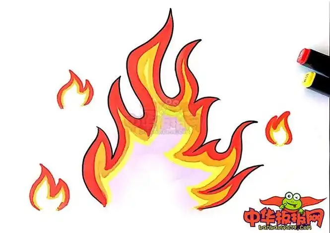 火怎么画好看又简单燃烧的火焰简笔画