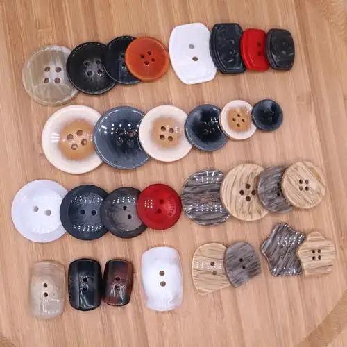 圆形树脂纽扣异形花纹四眼扣子齿轮多边两眼手缝扣时尚风衣大衣扣