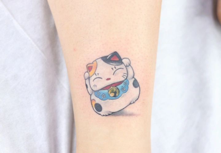 2020最新招财猫纹身图案大全日式招财猫纹身图21