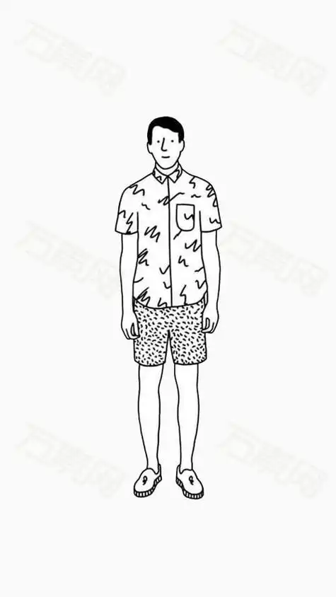 男士身体全身简笔画