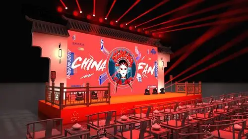 中式古风小舞台舞美效果