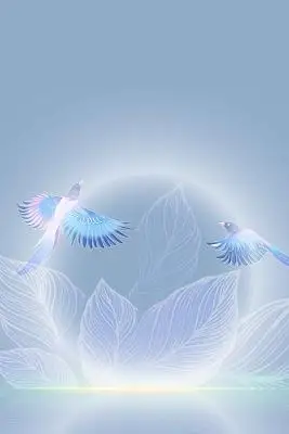 雾蓝色淡雅风七夕海报背景