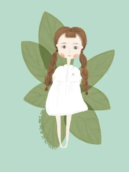 壁纸手绘小清新可爱的卡通人物