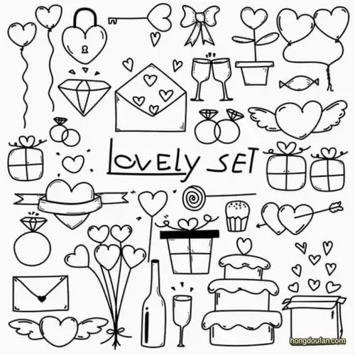 烟花,生日帽子,生日礼物,盒子,礼物盒,礼物简笔画,草莓蛋糕,装饰画