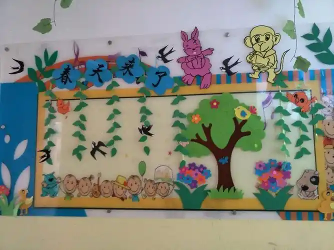 玉泉营幼儿园开展春天来了主题墙评比暨教育活动