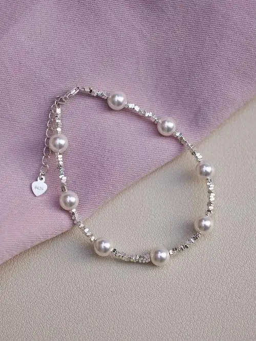 碎银子珍珠满天星叠戴手链简约气质小众设计高级感ins女-阿里巴巴