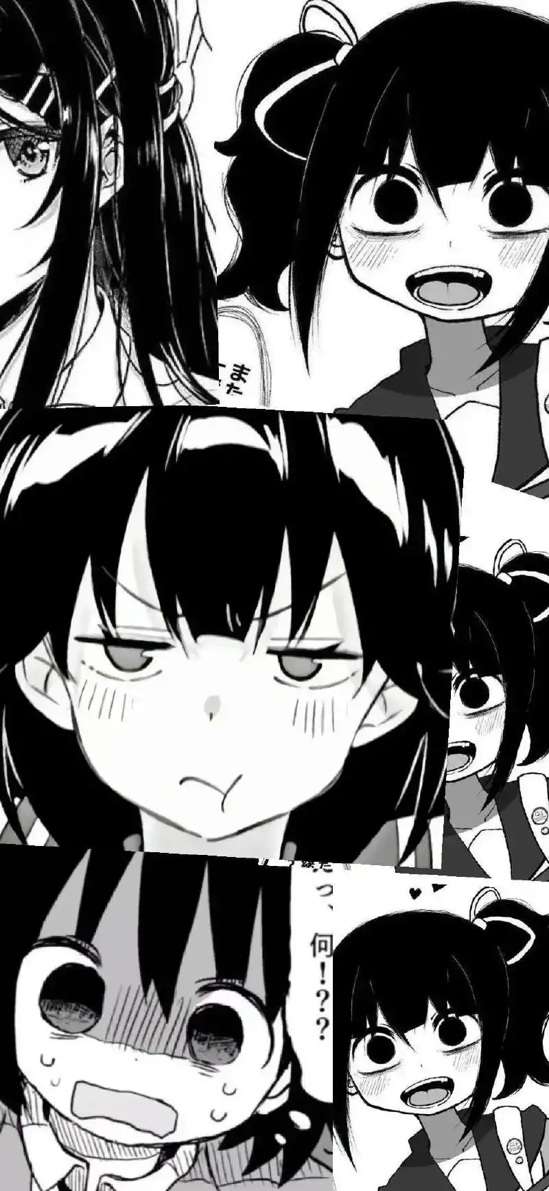 进来拿100张丧系黑白日漫拼贴风壁纸