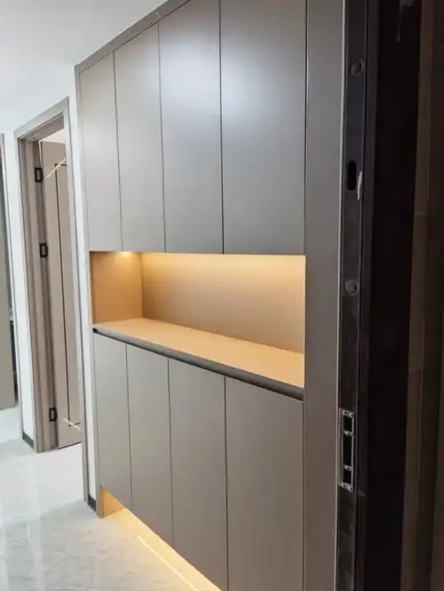 郑州全屋定制工厂免拉手鞋柜实拍