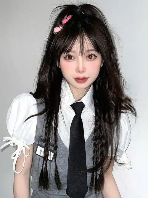 甜心少女高马尾编发真的很好看诶