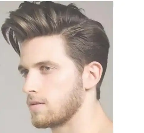 男生三七侧背头发型图片