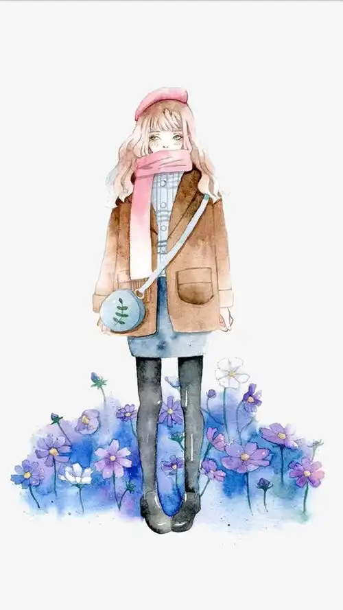 唯美手绘人物插画