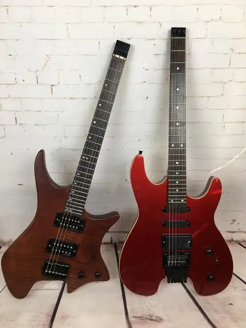 高配无头电吉他 虎皮枫金属摇滚主音吉它 超薄手感 便携旅行吉他