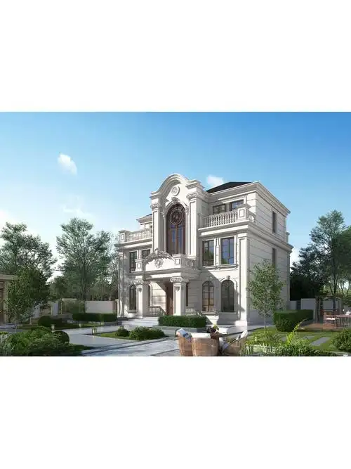 3d效果图制作室外建筑自建房别墅庭院景观徽派中式民宿住宅鸟瞰图