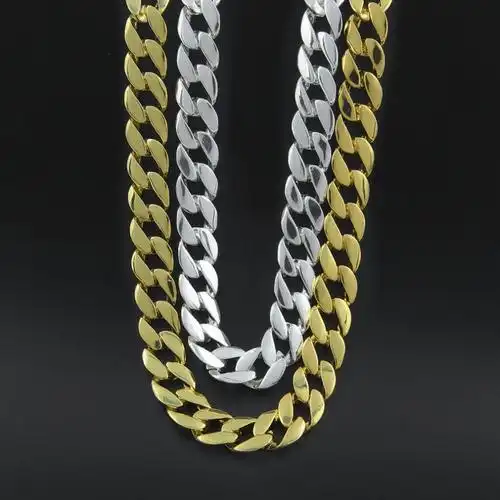 6765年货节嘻哈镀金光面古巴链迈阿密项链古巴手链生日礼物项链
