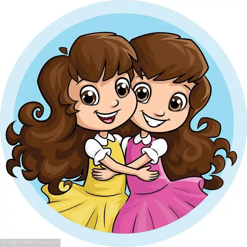 快乐的女孩姐妹拥抱