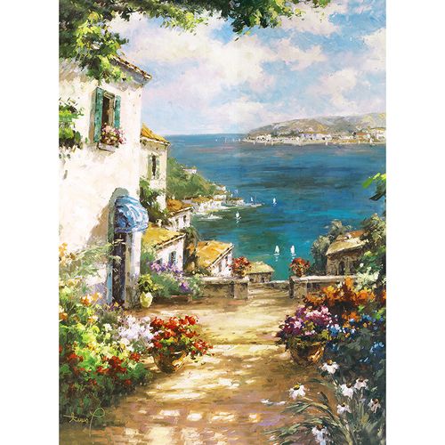 高清竖式欧式风景油画客厅餐厅床头高端大气墙壁装饰油画布画心