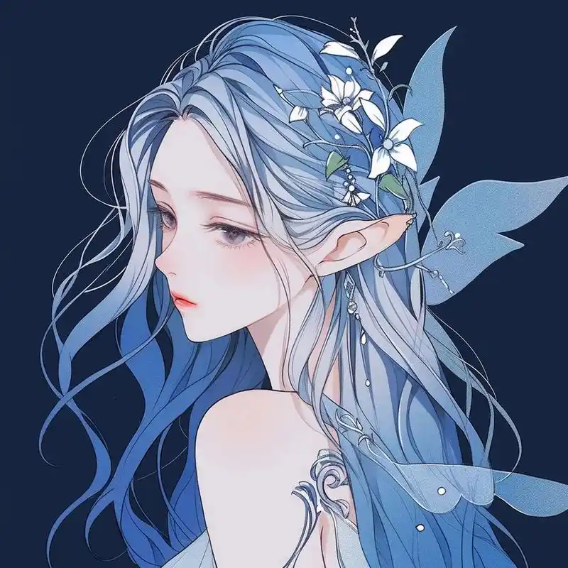 蓝色系头像:眼里有星辰大海,心就有繁花似锦,遇见你,四季如春.