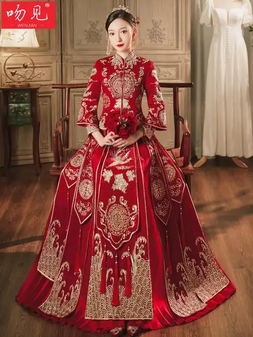 秀禾服2022新款结婚出阁服中式婚纱嫁衣礼服显瘦敬酒服秀和服2021