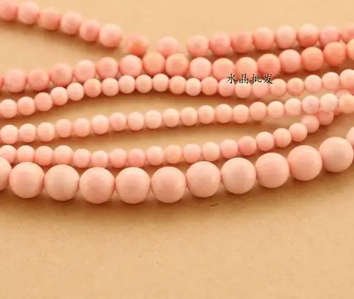 天然粉贝壳散珠长链 天然色款 4-10mm皆有图片_20