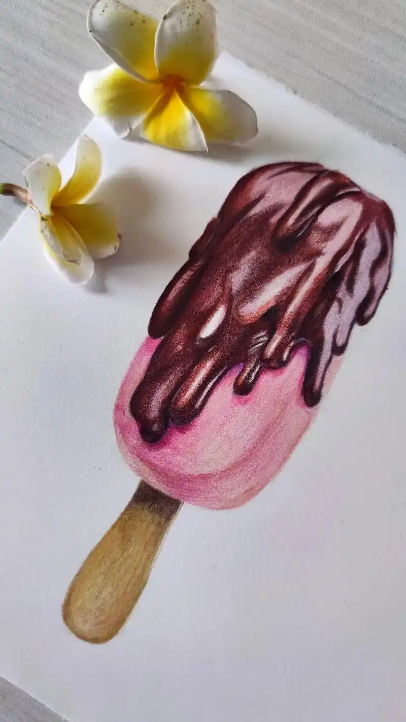 夏季要冰冰凉凉.#雪糕 #手绘 #彩铅画  - 抖音