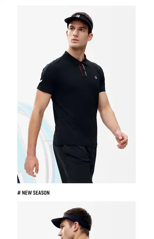 fila斐乐男子高尔夫菁英短袖polo衫2022夏季新款时尚休闲网球 玉石白