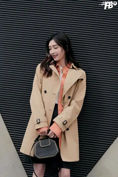 江疏影长款风衣时髦街拍图片44