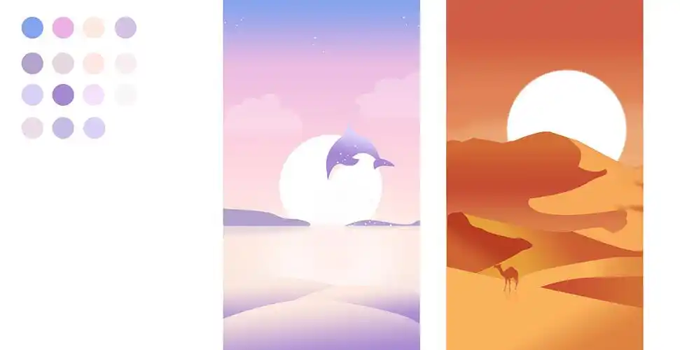 扁平化海报临摹练习