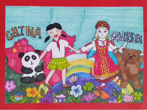 7幅画作在北京展出肇庆学生笔下的中俄友谊太有爱