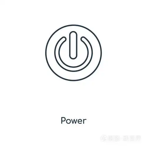 电源概念线图标.线性电源概念轮廓符号设计.这个简单的元素插图可用于