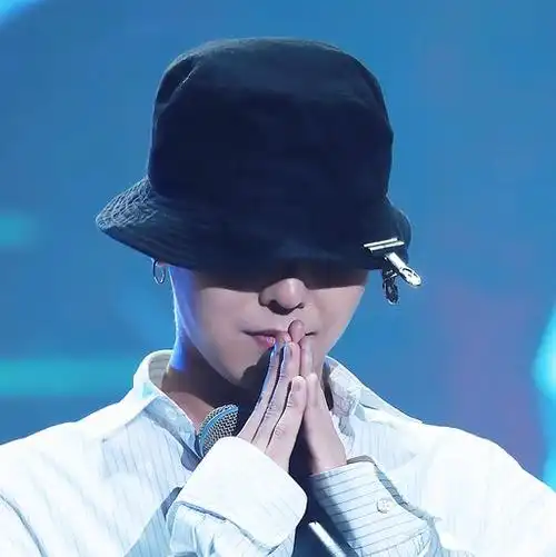 bigbang演唱会权志龙gd同款黑色渔夫帽纯色光板夹子盆帽遮阳 帽