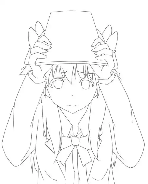 线稿绘画二次元动漫