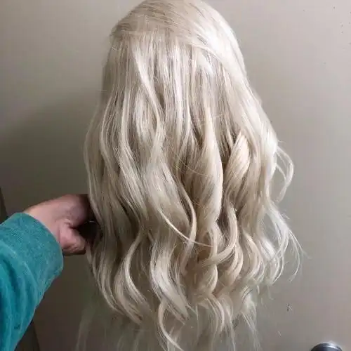 灰金色人发假发天然波浪预拨巴西人发蕾丝前灰假发 产品描述 头发材料