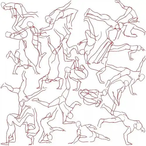 【#绘画参考#】人体街舞动态速写素材