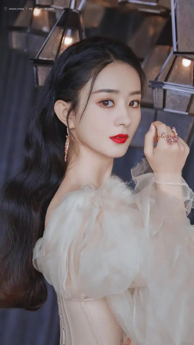 赵丽颖高清仙女范儿壁纸,蕾丝长裙撩动你心.无水印下载方法:复 - 抖音