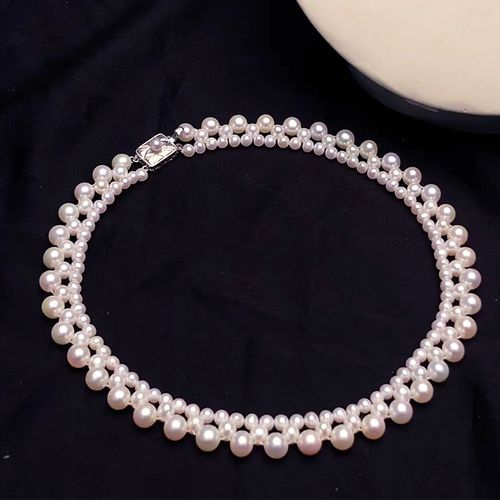 三层珍珠项链年轻款热微博之夜纯银时尚高级颈饰