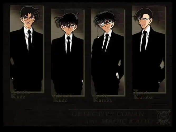 求柯南图片一张有优作,基德,新一,秀一,黑色西服