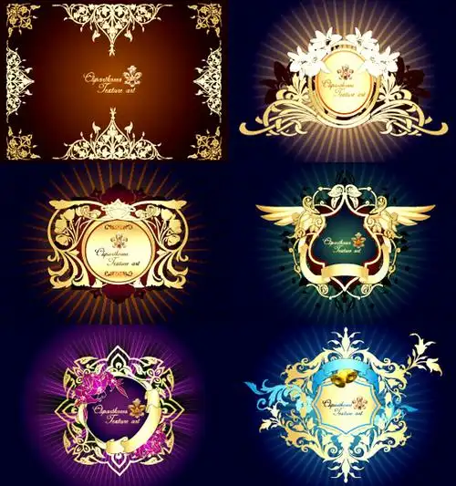 关键字:矢量花纹,边框,欧式风格,华丽,金色,装饰,花朵,翅膀,放射线