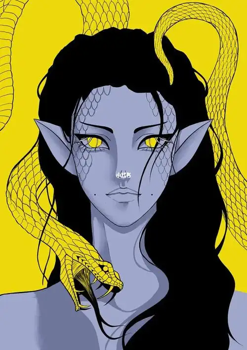 板绘蛇女半成品