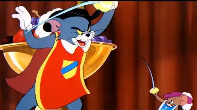 猫和老鼠65集下:汤姆和小杰瑞比击剑,直接抬出了食物大炮-动漫视频