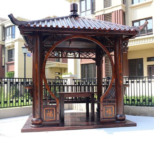 幽之藤 仿古实木凉亭户外庭院六角亭子别墅花园设计古建室外度假区