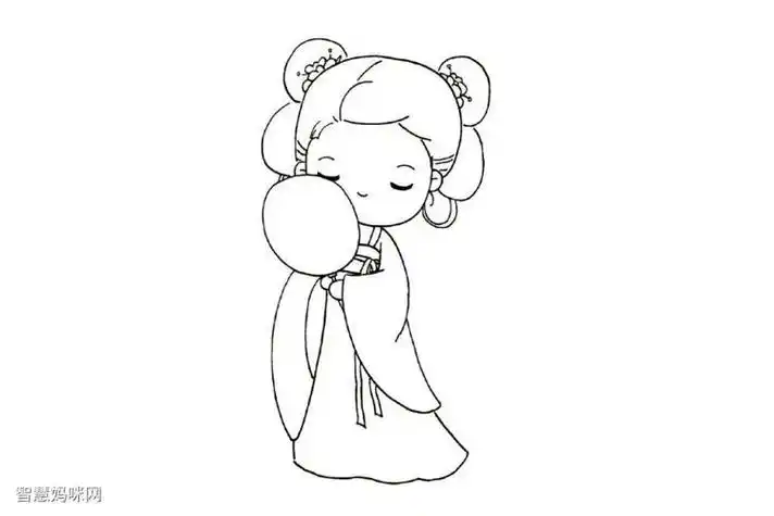 美女画法简笔画怎么画步骤教程古代女子怎么画古代女子简笔画简单彩色