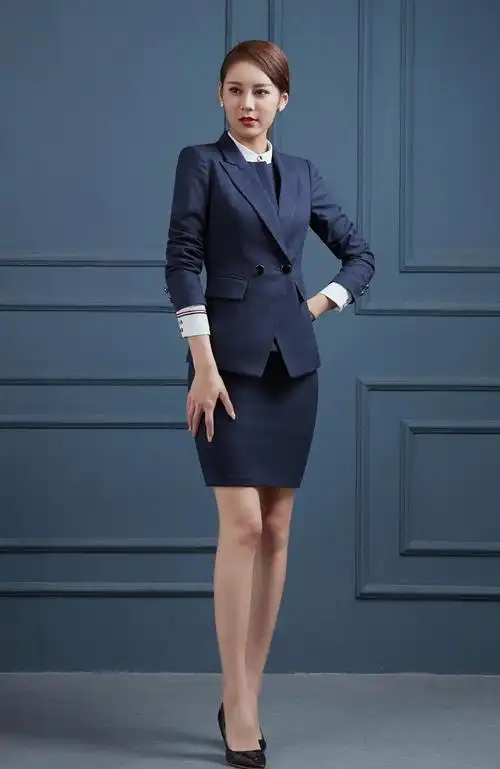 慕淘2020新款职业装女白领套装黑西装套裙工装制服气质珠宝店美容院