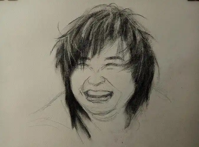 炭笔素描——深受观众喜爱的喜剧演员贾玲!