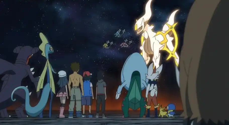 小智和阿尔宙斯说了情况,阿尔宙斯拿出水系石板灭火,我想说你直接拿