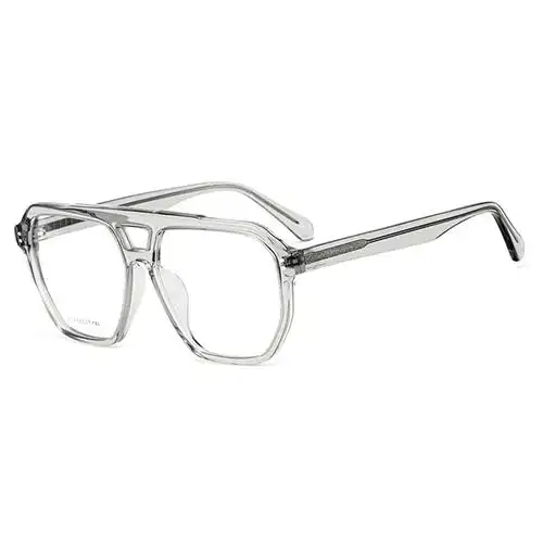 欧杰欧ojo 双梁大框眼镜架 复古板材时尚透明眼镜框 透灰